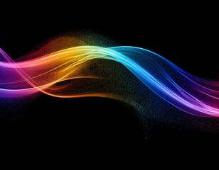 A dynamic graphic with colorful lines that swirl. Design element for technology, science, music or modern concept.