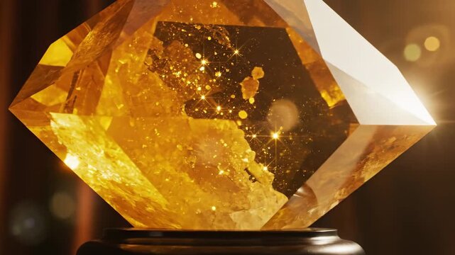 Radiant Citrine Gemstone Illuminated by Warm Light