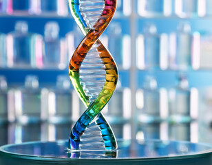 Abstract Representation of DNA Molecule with Genetic Structure Elements