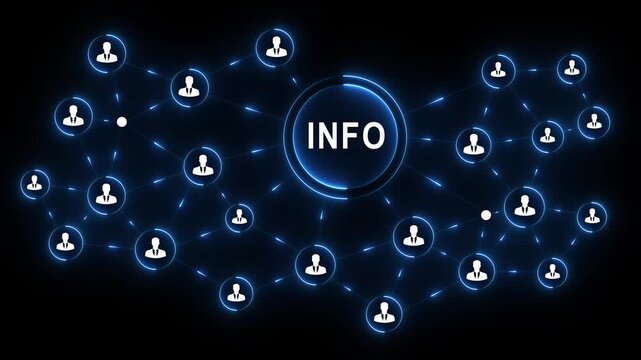 INFO network business communication technology collaboration Professional torso operating glowing interface to INFO teams enable networking and boost