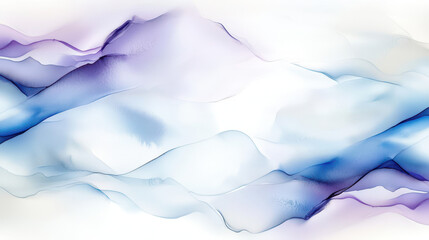Obraz premium Delicate watercolor background featuring soft purple and blue hues, creating serene and calming atmosphere
