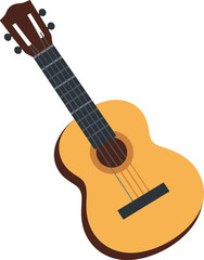 Simple acoustic guitar illustration with dark wood and light brown body