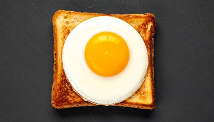 Perfectly Cooked Sunny Side Up Egg on To Toasted Bread