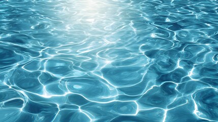 Obraz premium Shimmering Waters: A mesmerizing close-up view of clear, crystal-like water surface reflecting sunlight, the cool tranquility of a sun-kissed sea.
