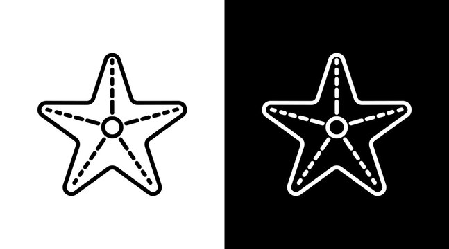 Starfish Icon Sheet Black And White
