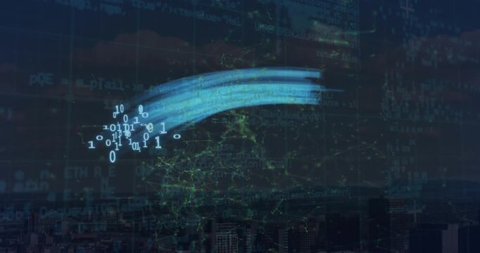 Animation of binary coding with networks of connections