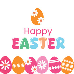 Fototapeta premium Happy easter celebration with colorful decorated eggs