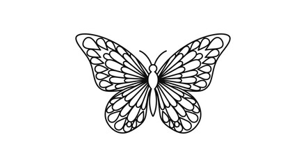 Obraz premium Black and White Butterfly Illustration.