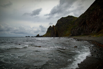 Obraz premium The coast of Rebun Island, Hokkaido, Japan