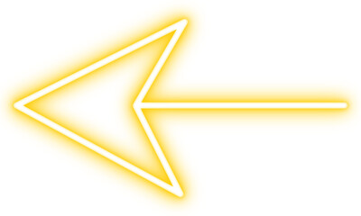 Premium Yellow Neon Arrow Left PNG Transparent Glowing Direction Icon Modern UI Element