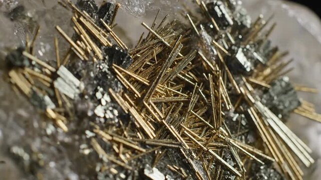 Rutile Needles in Quartz Crystal