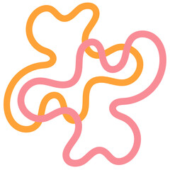 Obraz premium Abstract flowing lines background with intertwined orange and pink curvilinear forms creating a dynamic graphic design