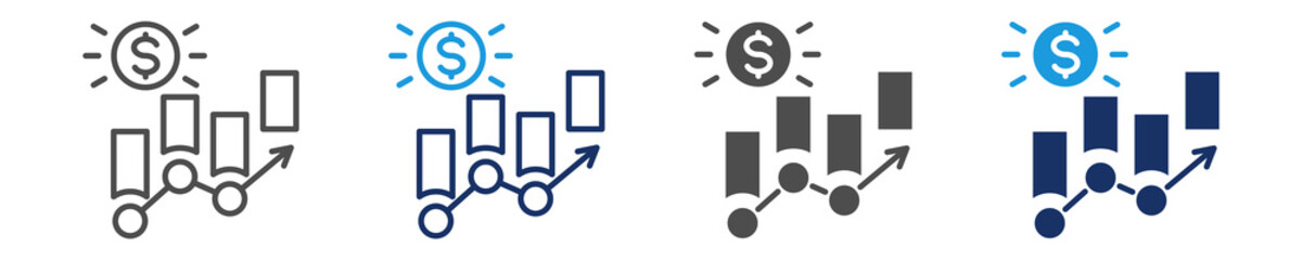 Obraz premium increase icon set with multi concept