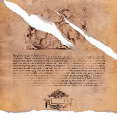 Naklejka premium Vintage religious ripped parchment in Byzantine style isolated universal use