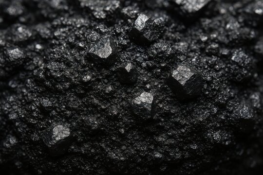 Geology texture showing galena crystals in rugged black host rock