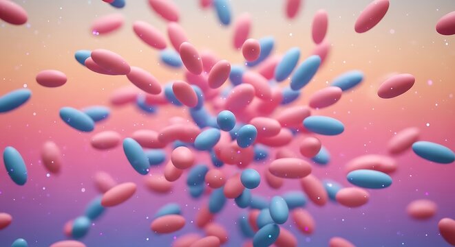 April fools day microorganisms prank concept with colorful bacteria illustration