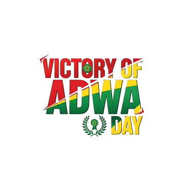 Victory of adwa day ethiopian heritage typography with national flag