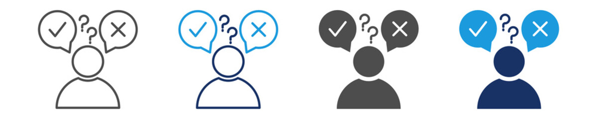 decision making icon set with multi concept