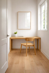 Fototapeta premium Frame Mockup in Modern Interior with Natural Light