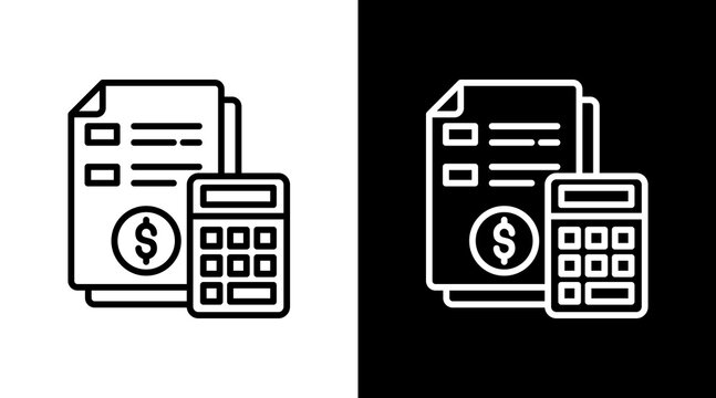 Accounting Icon Sheet Black And White