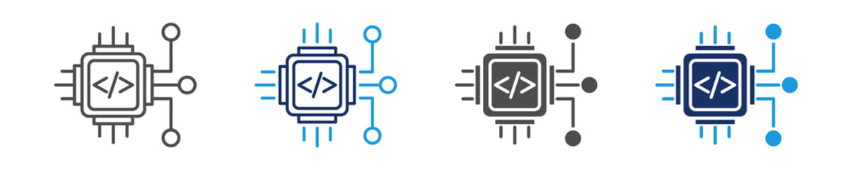 embedded systems icon set with multi concept