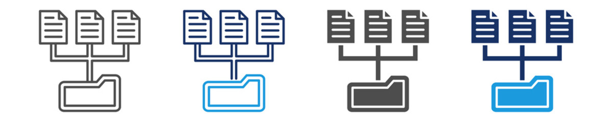 data collection icon set with multi concept