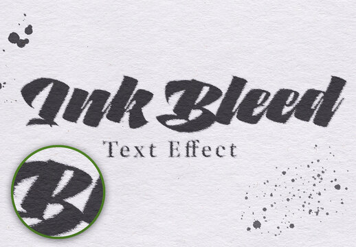 Ink Bleed Text Effect PSD