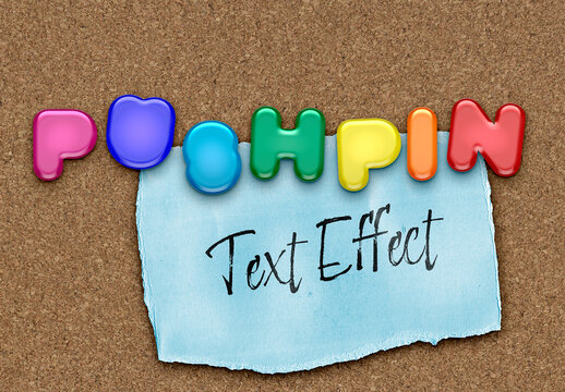 Colorful Pushpin Typography Text Effect