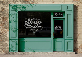 Vintage Storefront Window Mockup