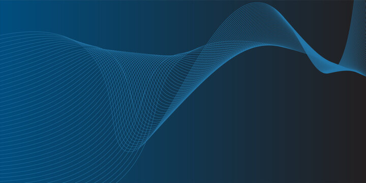 Abstract wave wireframe element background. Stylized line art wavy pattern. Curved wave line digital background.