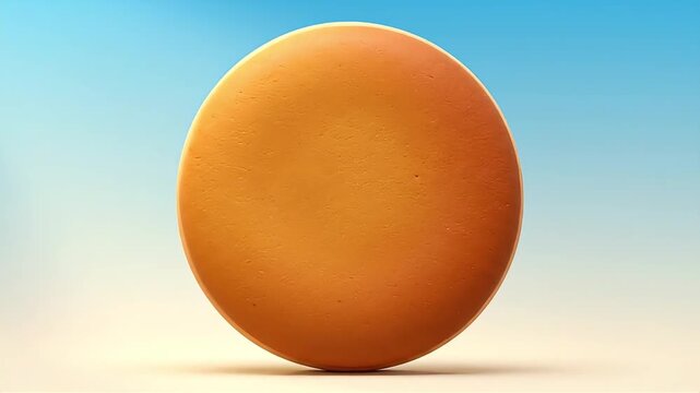 Vibrant Orange Disc Rotating on a Gradient Background for Product Display and Marketing.