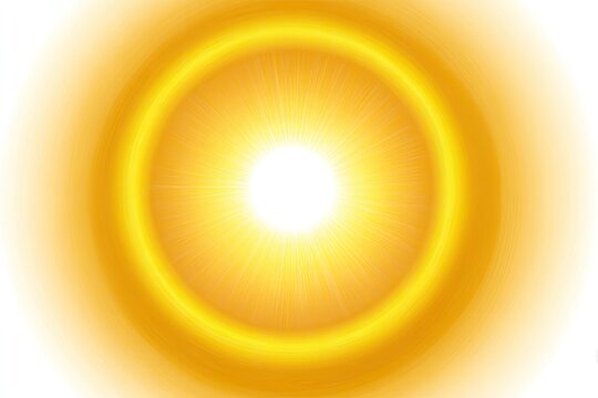 A radiating bright yellow circle with a bright white center, on a white background