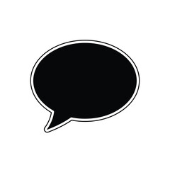 Black speech bubble icon isolated on a simple background view