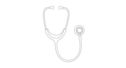 Fototapeta premium Minimalist Line Art of a Stethoscope, Medical Health Concept