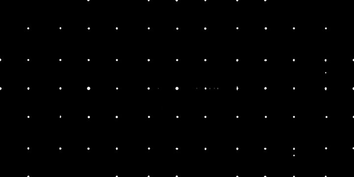 A field of white dots on a black background forms a hidden message