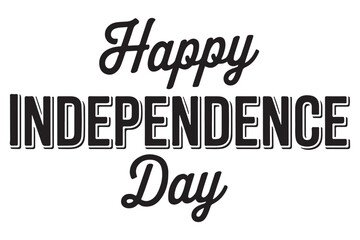 Fototapeta premium Happy Independence Day Celebration Text on White Background