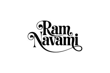 Happy Ram Navami Decorative Script Typography with Arrow Element © Varsha