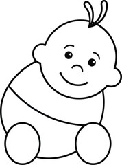 Smiling baby cartoon character illustration