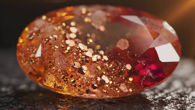 Sparkling Sunstone Gemstone with Aventurescence