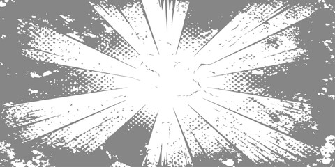 Vintage gray abstract grunge vector background with a dirty flower pattern and black line art frame for a decorative wallpaper illustration backdrop © GrungeForge