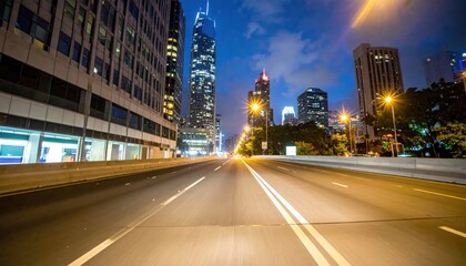 Fototapeta premium City Street at Night with Motion Blur.