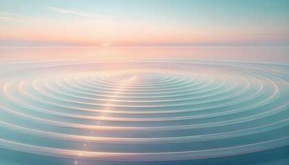 Concentric Data Ripples Expanding Across Horizon, Abstract Visualization of Digital Flow and Connectivity