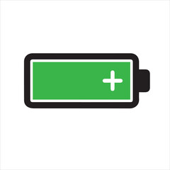 Fototapeta premium The icon shows a fully charged battery. it's a vector illustration on a white background.