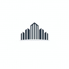Fototapeta premium Modern Minimalist Skyline Logo Design Featuring Abstract Dark Buildings for Corporate Branding