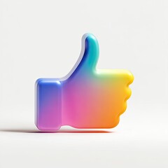 Glossy, gradient thumb icon on a clean, white background