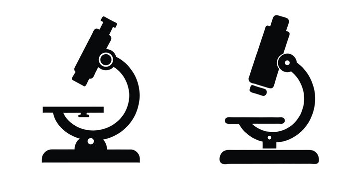 microscope silhouette vector, microscope black silhouette, microscope illustration