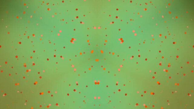 Red and Black Spots on Green Background.