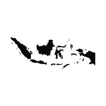 Indonesia Country Map Silhouette Vector. Detailed Archipelago Black Silhouette. Southeast Asia Island Nation Clip Art Illustration.