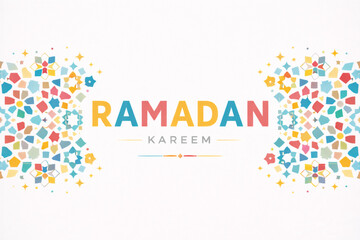 Obraz premium Colorful Geometric Ramadan Kareem Background Design
