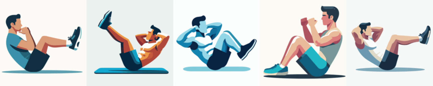 Vector of man sit up